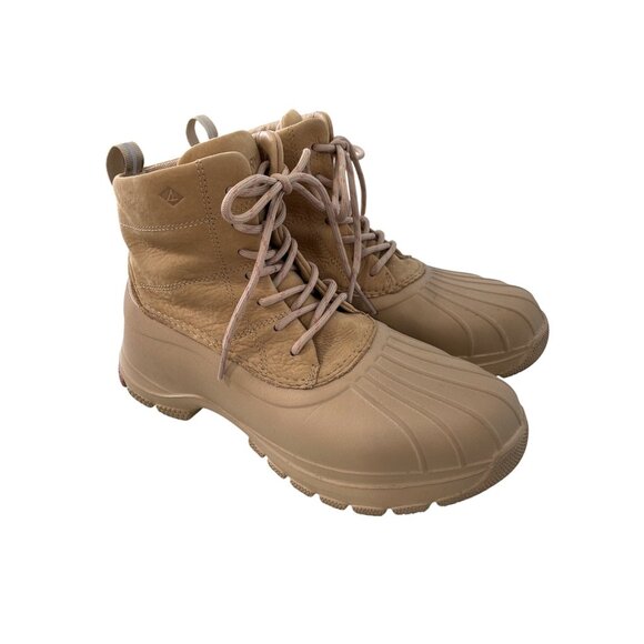 Sperry Duck Float Lace Up Snow Boot Size 8 Beige Sand Waterproof Outdoor Winter - Picture 1 of 8